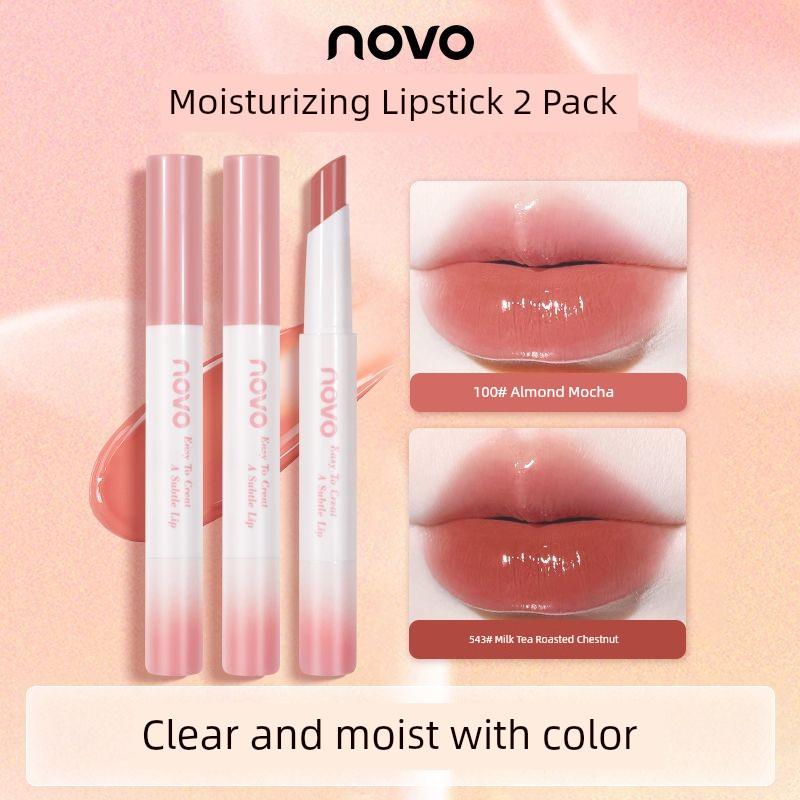 Novo Nude Color Series Lipstick Female Glossy Mirror Lip Lacquer No Stain on Cup Non-Fading Moisturizing and Nourishing Lipstick Student Cheap