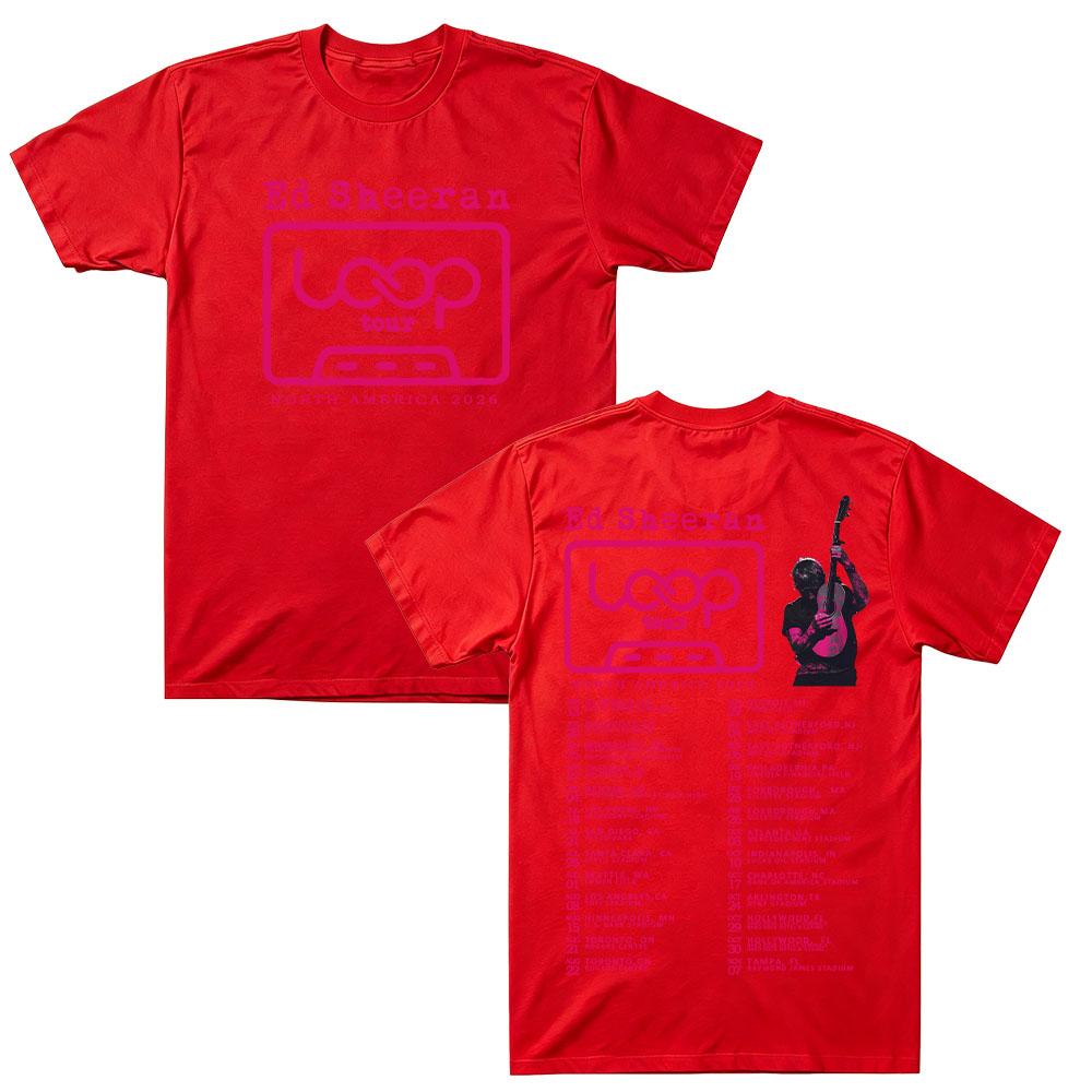 Ed Sheeran 2026 Nord America Tour Magliette 2026 Loop Concerto Nuova Data Stampa Grafica Maglietta Cotone Alta Qualità Magliette Unisex