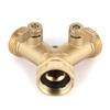G3/4 Y Shape 2 Way Brass Hose Splitter With Water Faucet Ball Valve For Garden Greenhouse