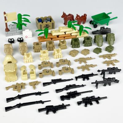 SWAT Soldados Saco de Areia Escudo Cão Colete Tático Armas MOC Pacote de Armas Exército WW2 Acessórios Militares Blocos de Construção Tijolos Brinquedos