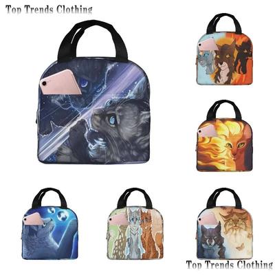 Bolsa de Almuerzo Aislada de Gatos Guerreros para Mujeres Impermeable Térmica Nevera Tote para Trabajo de Oficina Escuela Bolsas Térmicas