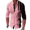 Camicia alla moda a maniche lunghe con stampa a vortici, abbigliamento casual alla moda per uomo.