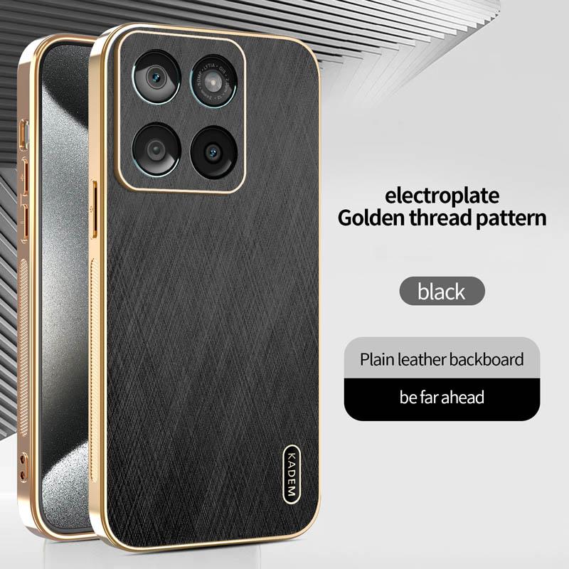 

Stripe Thread Texture Leather Back Plating Case For Motorola Edge 60 50 Pro Fusion Neo Ultra Anti Slide Camera Protector Shell Edge 50 чёрный