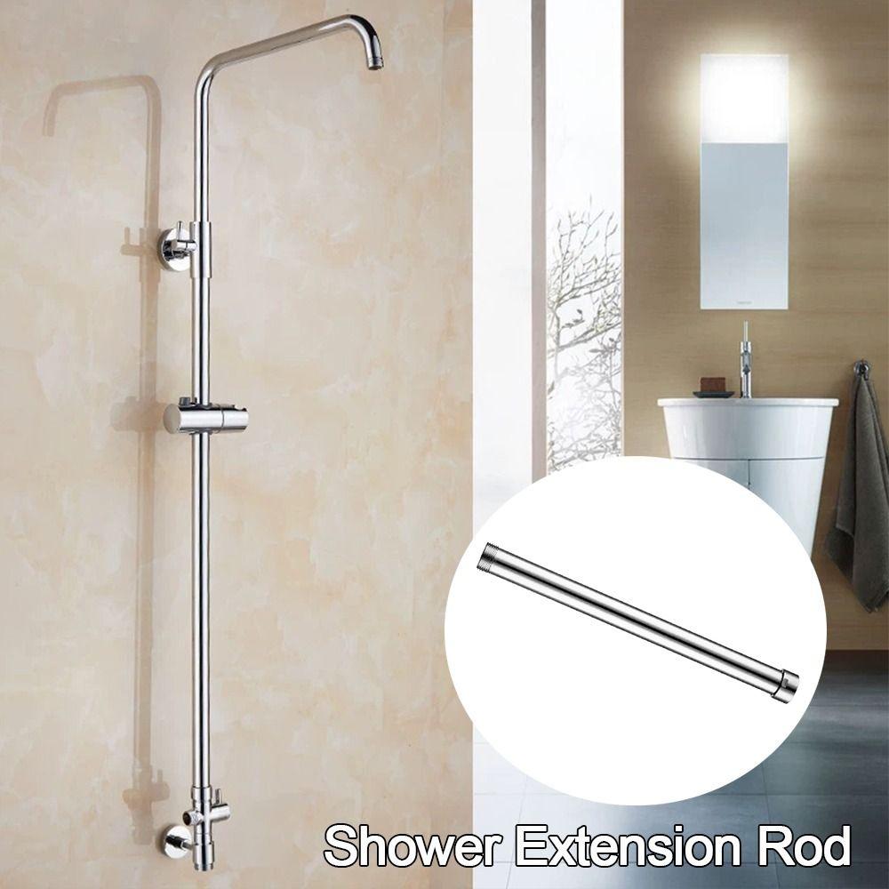 Nuova asta di prolunga per doccia in acciaio inox, rotonda, 30 cm, supporto per soffione doccia, asta per soffione doccia
