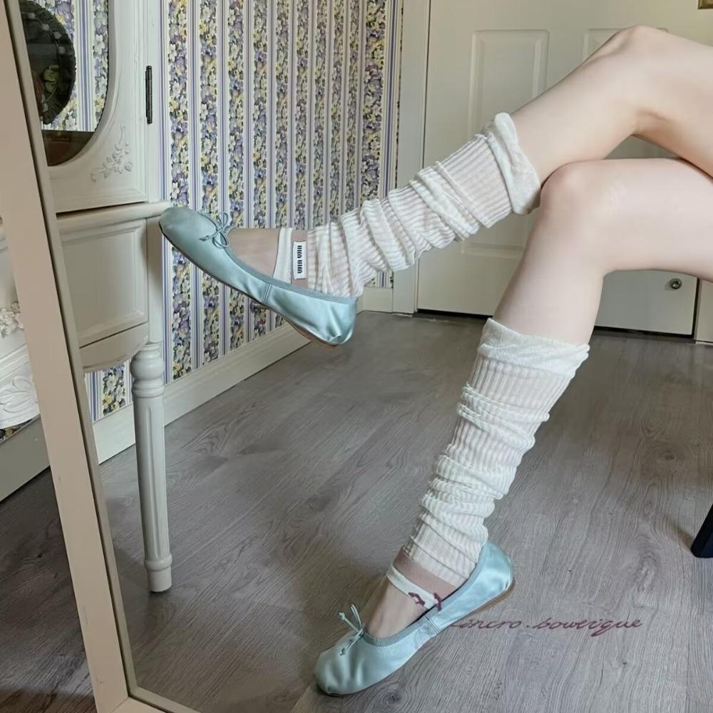 Leg Cover Summer Thin Tulle Sunscreen Mosquito-proof Socks Cover Retro Super Fairy Versatile Long Tube Super Transparent Stacking Socks Sleeve Leg Cov