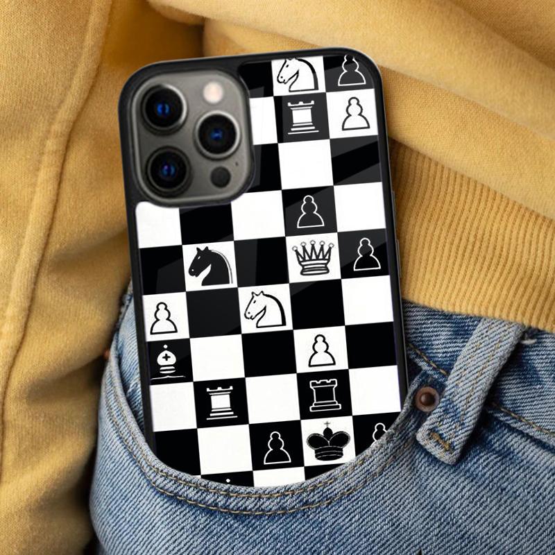 Chess Board Pieces Soft Phone Case for iPhone 17 Air 16e Pro max 15 Pro 13 14 Plus 11 12 MagSafe Magnetic Coque