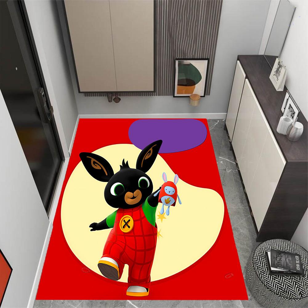 Bing Bunny And Friends Themed Anti-Slip Rugs - Polyester Home Decor, Suitable for Bedrooms, Living Rooms, Doorways, Studios, and Decorations