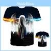 Exquisite Fire Ice Wings Angel Printed 3d T-shirts With Hip Hop Flair For Trendsetters