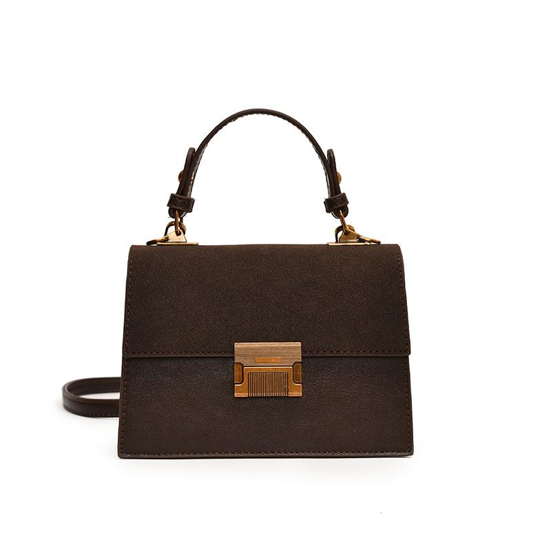 Retro Lock Small Square Bag 2025 New Small Fragrant Wind Bag Women's Foreign Style Handbag Fashion Shoulder Messenger Bag