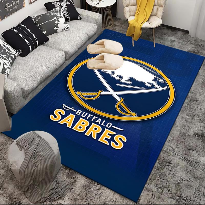 Buffalo Hockey Emblem Area Rug Suitable for Indoor And Outdoor,Carpets for Kitchens, Homes, Offices, Living Rooms,Home Decor,Christmas Gift