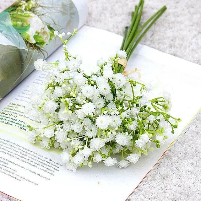 10 ks 32cm Gypsophila Ruční Měkký Pryžový Pocit Umělé Květiny Kytice Svatba Domácí Dekorace Plastová Simulace Falešná Květina