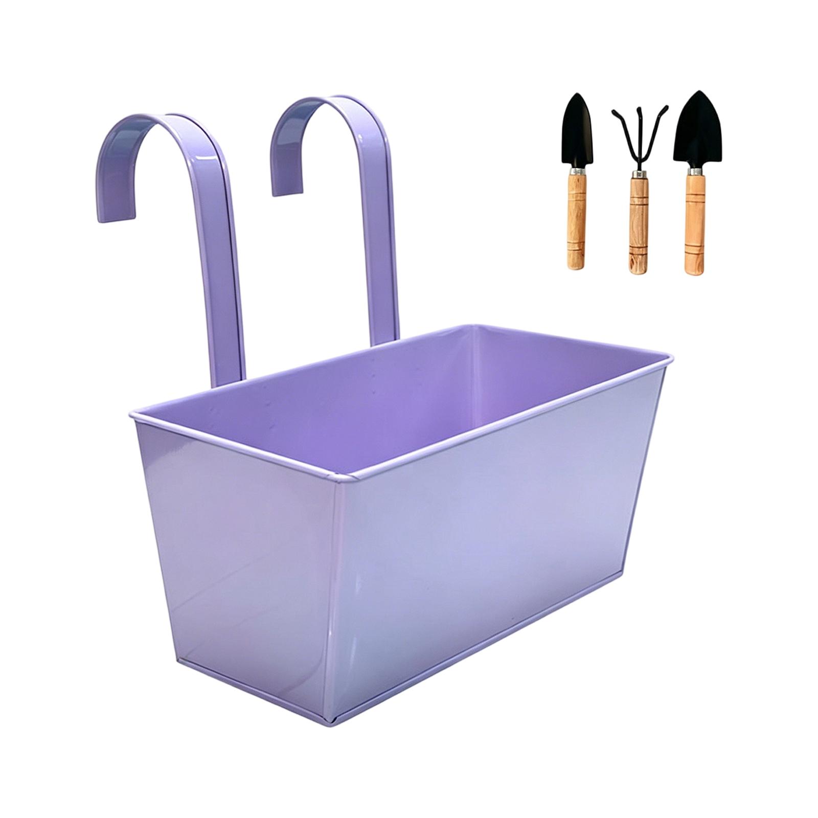 Outdoor Hanging Rectangular Wrought Planter with Removable and Garden One Size
