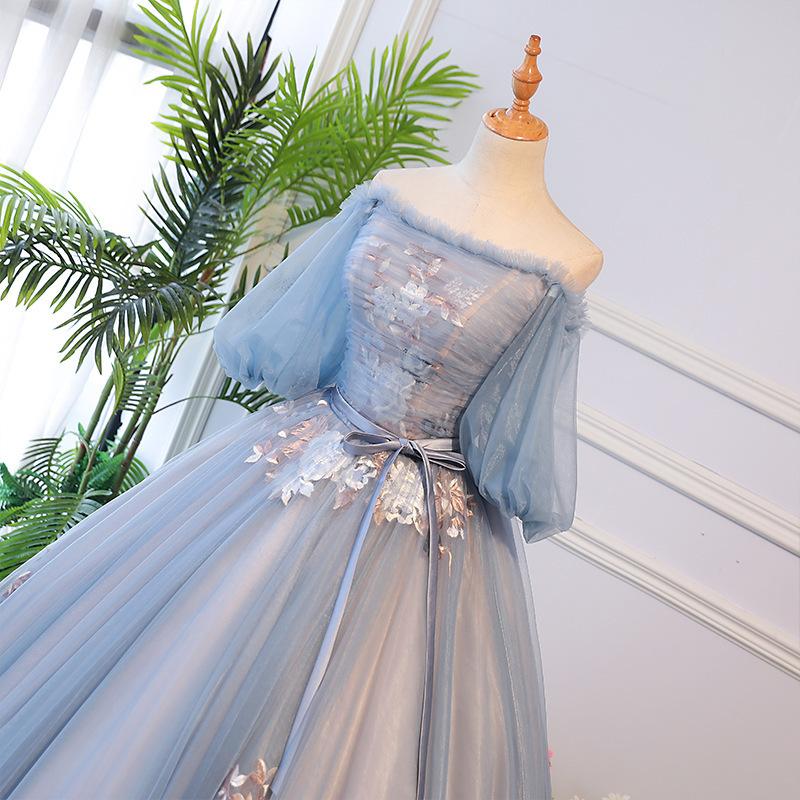 Schulterfarbe Hochzeitskleid Elegantes Bankett Abendkleid Bel Canto Solo Hosenkleid Jahresversammlung Bühnenperformance Kleidung