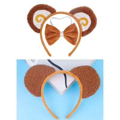Faixa de Cabelo com Orelhas de Macaco Laço na Cauda Tutu Fantasia Animal Macaco Cosplay para Festa de Aniversário Infantil Apresentações de Palco