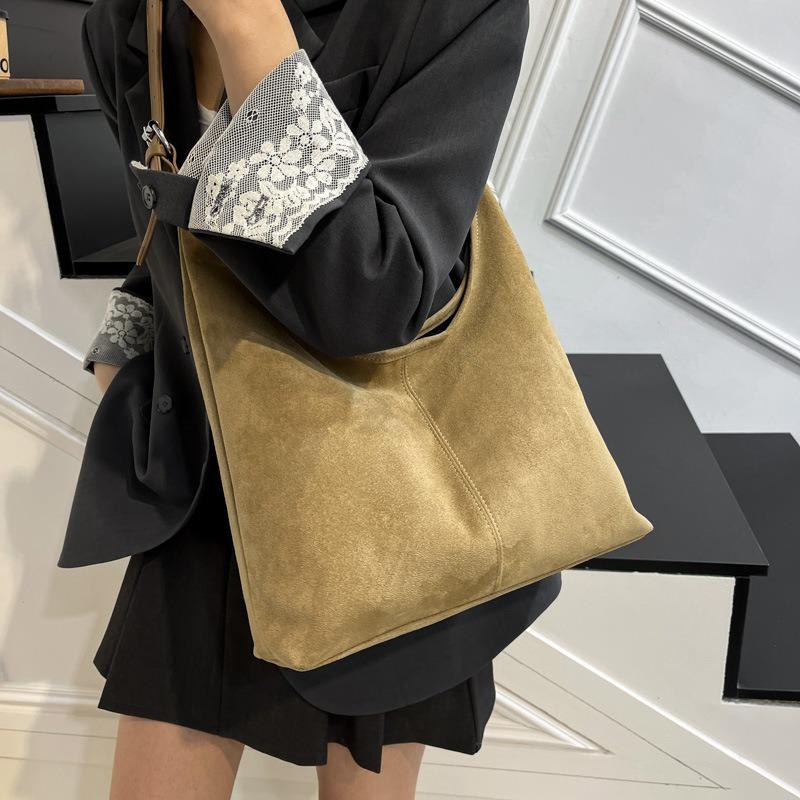 Suede Bag Women's New Autumn and Winter Large-capacity Matte Leather Shoulder Bag Textured Commuter Tote Bag