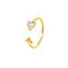 S925 Sterling Silver Heart-Shaped Diamond Cross Ring – Women's High-End Niche Design