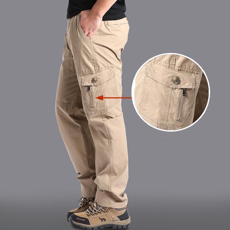 Herren Cargohose Lässig Locker Tasche Lange Hose Herren Jogginghose