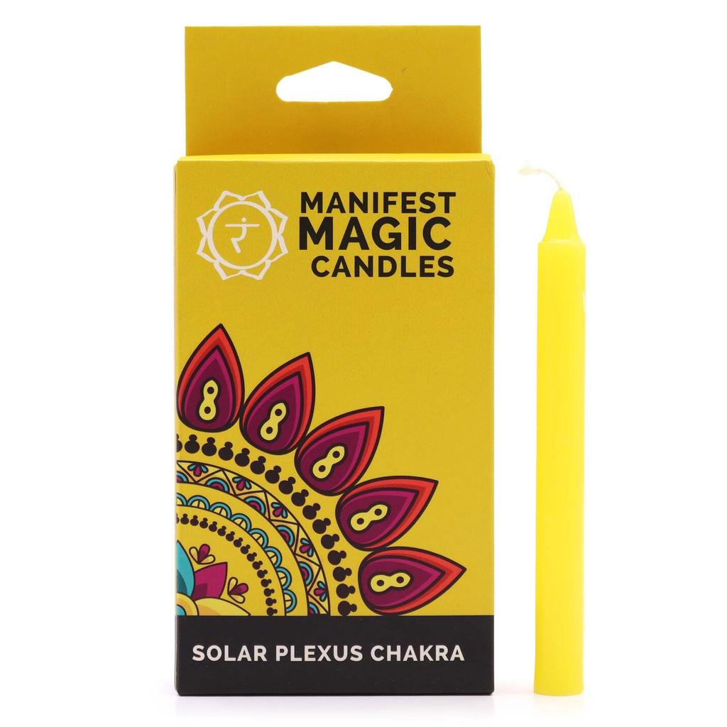 6x Solar Plexus Chakra Candles 12-Pack Yellow Manipura
