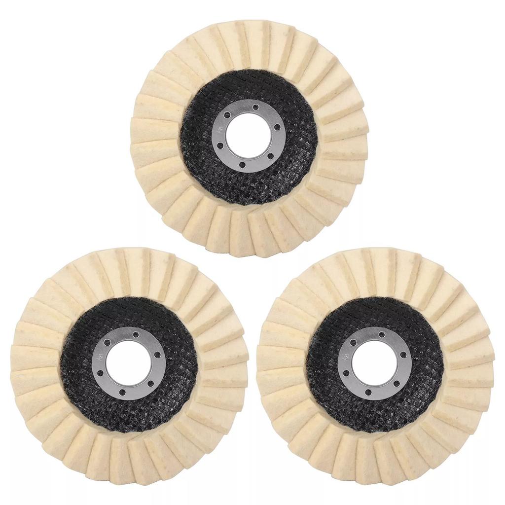 2Pcs 7/8 Inch Wool Polishing Wheels Buffing Pads Angle Grinder Accessories Grinding Disc forMetal Glass Ceramic Polishing