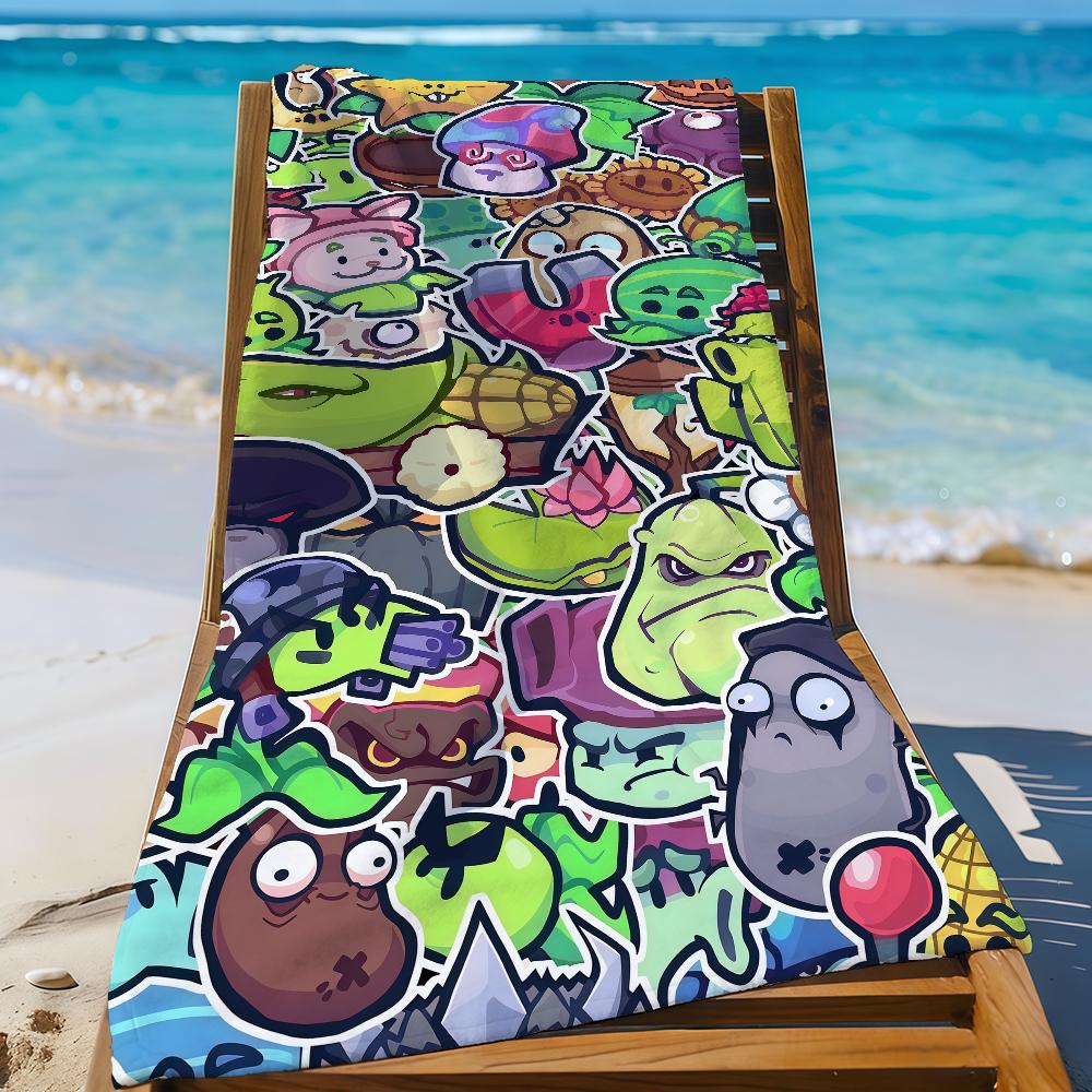 P-Plants vs Z-Zombies-S Game Towel Sports Quick Dry Travel Camping Gear Sandproof Soft Light Large Beach Towel
