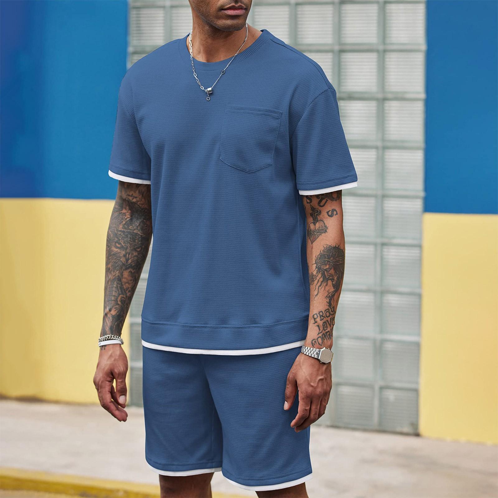 

Мужской свободный повседневный комплект из хлопка и льна с лацканами, летний повседневный удобный топ с короткими рукавами и шорты XL