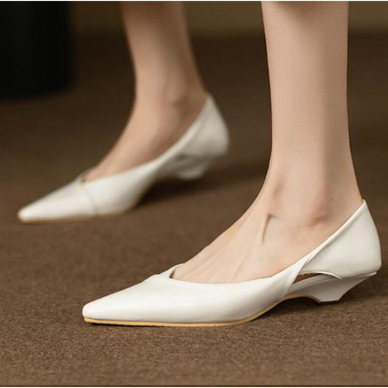 

Модная обувь для женщин Удобная женская летняя обувь Мокасины Синий Низкий каблук Элегантный Заостренный носок Высокое качество Популярный Молодежный 39 белый