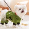 Autumn and Winter Dog Uniform Traction Four-legged Student Wear Thin Velvet Sweater Bigbear Cat Strap Satchel Pet Clothing