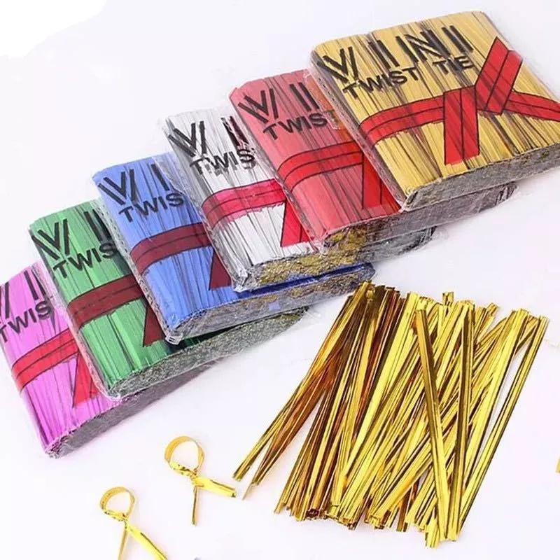 2Bag Metallic Twist Tie Wire for Candy Lollipop Cake Cello Bag Party Gift 8cm