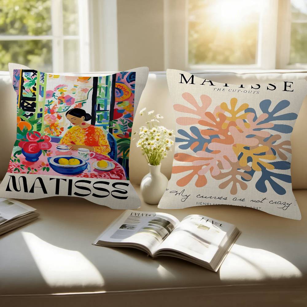 Abstract Flowers Matisse Personalized Pillow Cover Kids Bedroom Wild Party Decor Pillowcase Kid Birthday Shower Gift