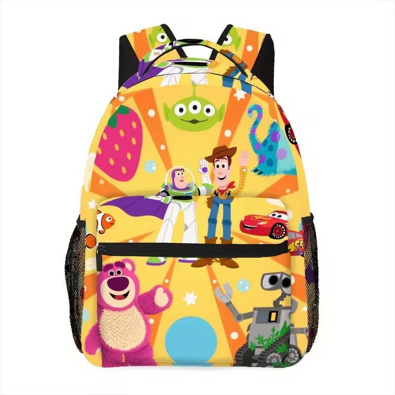 Mochila Estampada, Mochila Escolar Fofa de Desenho Animado, Mochila Grande Capacidade para Alunos do Ensino Fundamental II e Médio