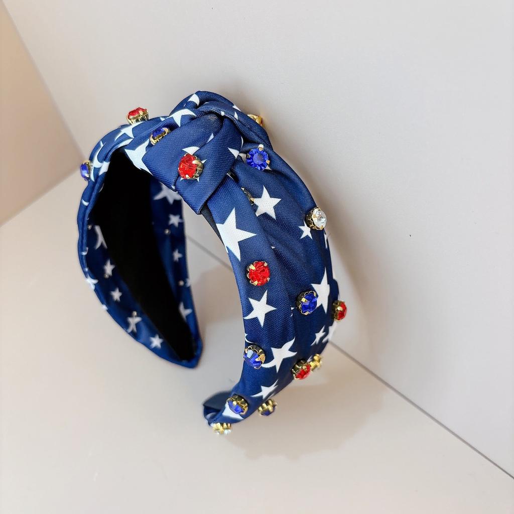 Diamant-Stirnbänder zum amerikanischen Unabhängigkeitstag für Männer und Frauen, fünfzackige Stern-Tiara, Stirnbänder zur Dekoration von Feiertagspartys