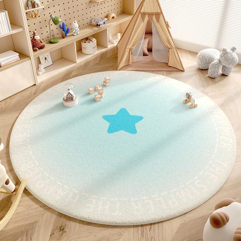 Pink Girl New Round Carpet Children Room Warm Fluffy Soft Decorative Carpets Geometric Love Anti Slip Rug Carpet for Living Room