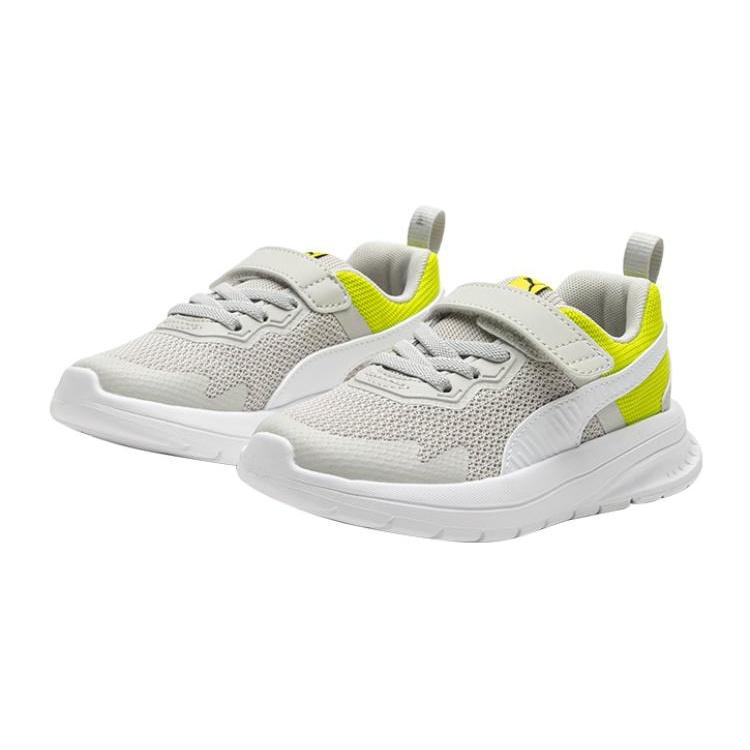 PUMA Evolve Mesh Run Mesh Fabric Cushioning, Wear Resistant Low top Kids' Running Shoes Green Gray Kids' 386239-10