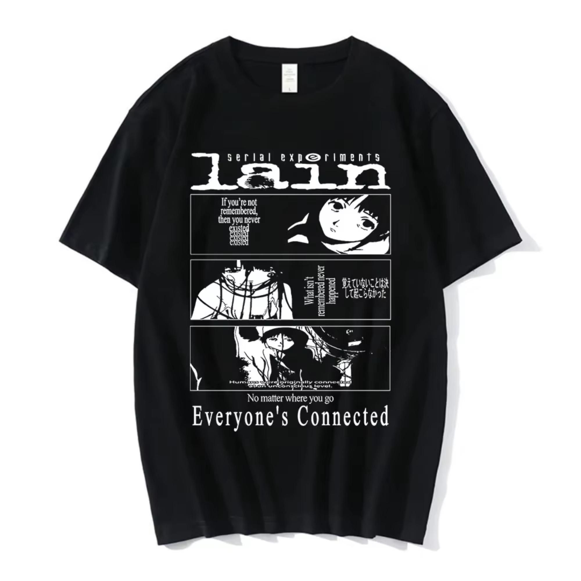 HOT 2026 Anime Serial Experiments Lain T-Shirt Men Women Graphic T Shirts Unisex Iwakura Manga Girl Sci Fi Tshirt 4XL