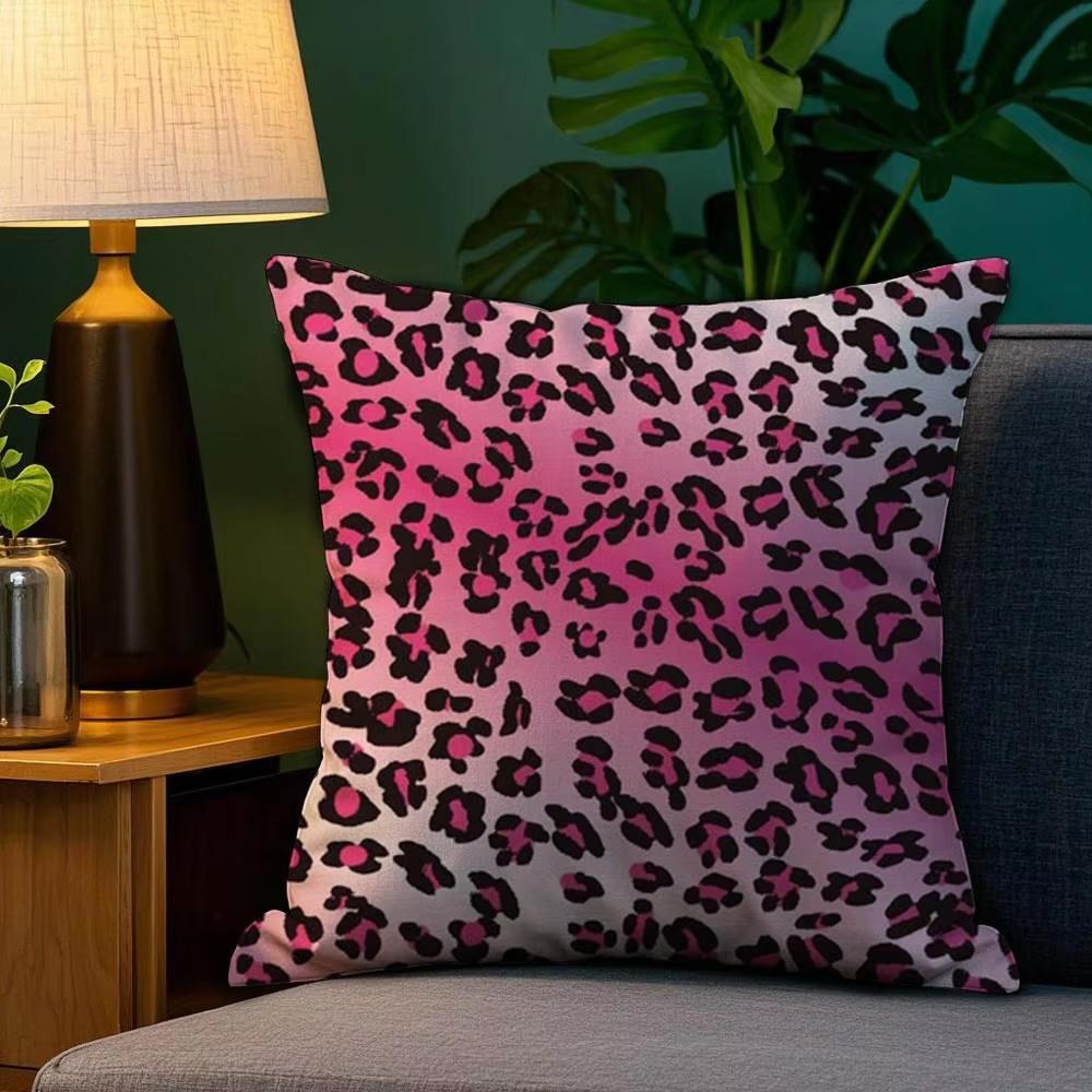 

Double Sided Leopard Print Pillow Cover Soft Plush Fabric Cushion Case for Home Sofa Decor and Fashion Throw Gift 45cmx45cm