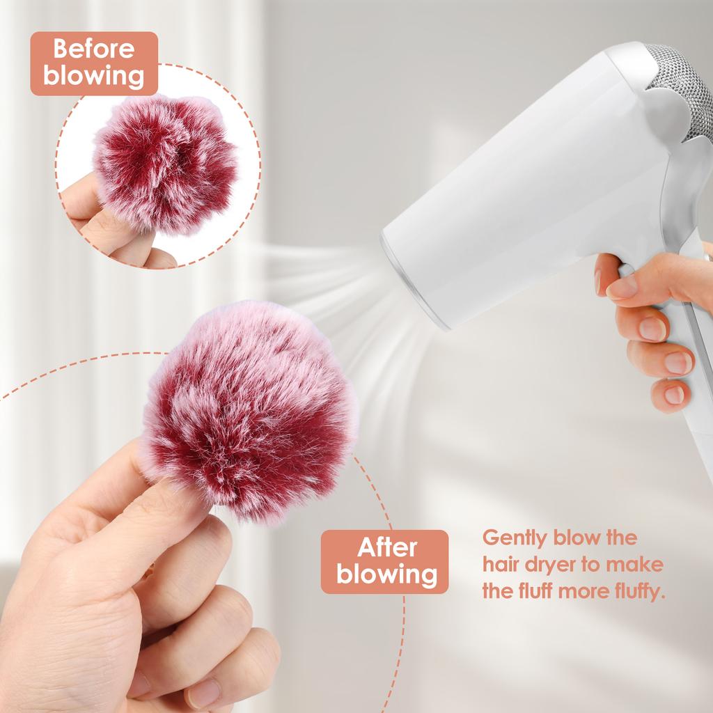 60Pcs Fluffy Pompom Keychain Women Luxury Pompom Keyring Accessory Gold Color Chains Pompons Fake Fox Rabbit Fur Charms Chain