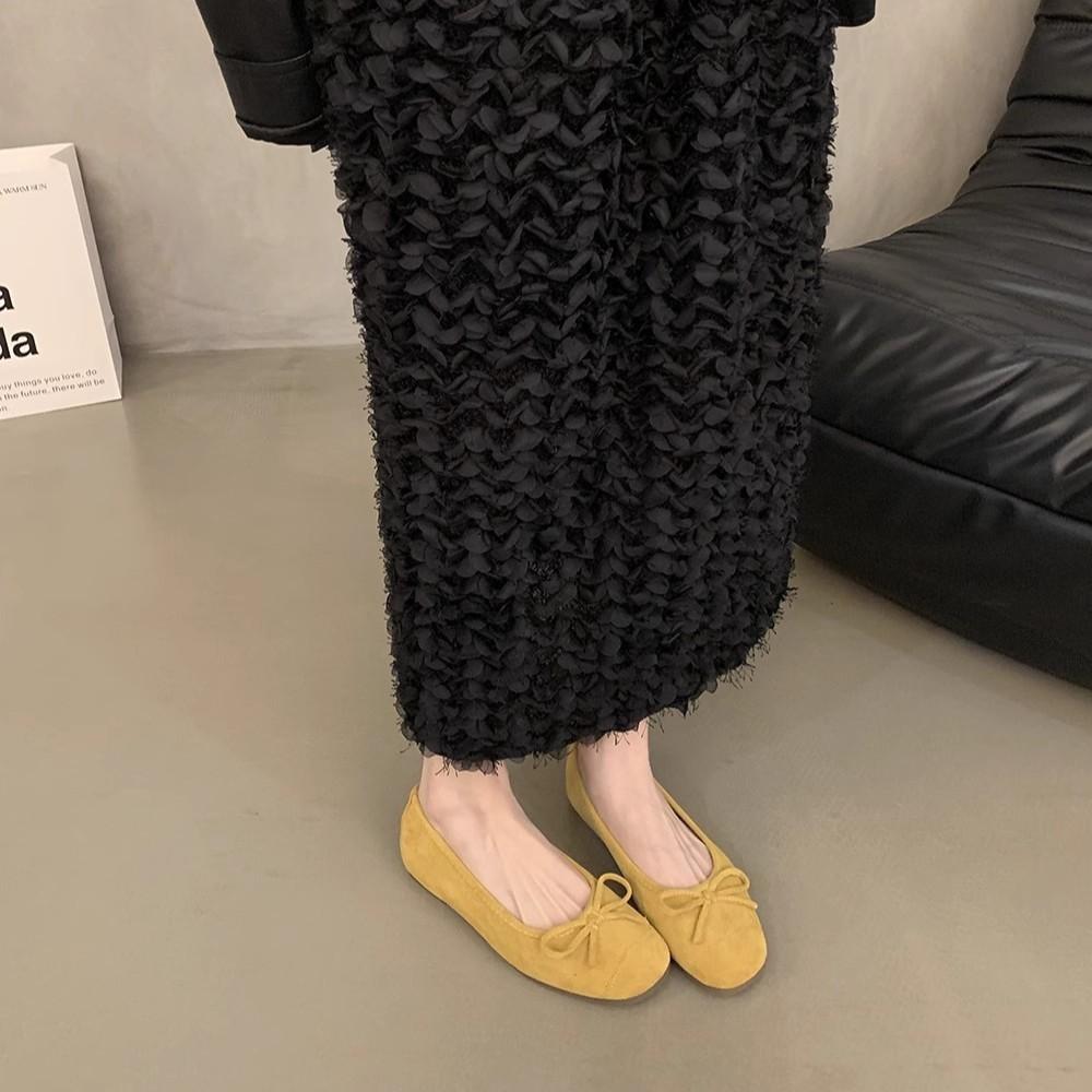 French Bow Round Head Ballet Shoes Fairy Shoes Flat Gentle Evening Shoes Summer New Women's Small Single Shoes