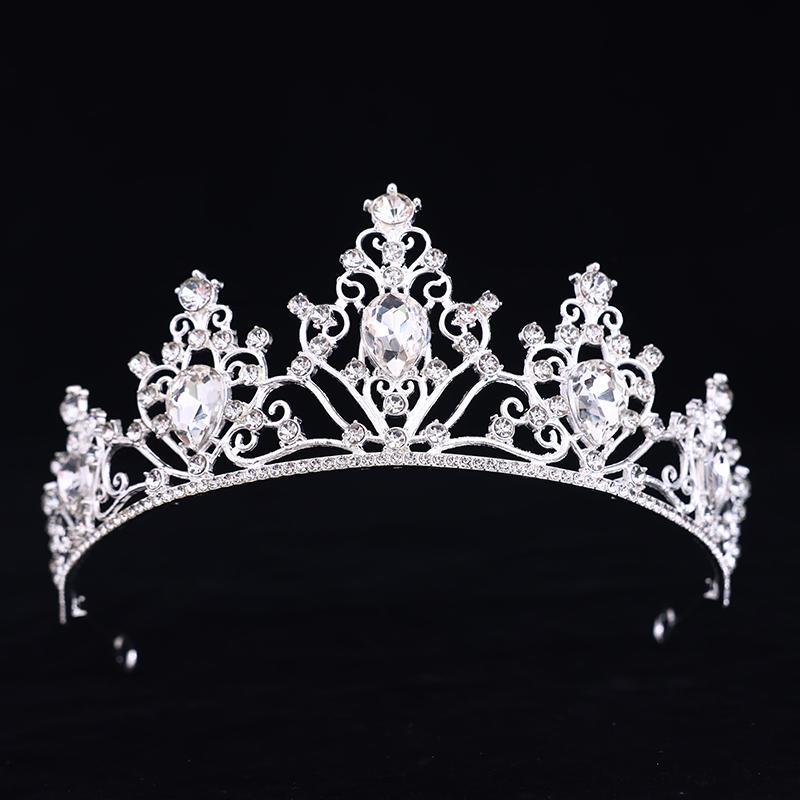 Baroque Crystal Tiaras and Crowns for Women Rhinestone Prom Diadem Headband Bridal Wedding Hair Accessories Jewelry Crown Tiara