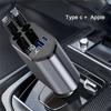 Car Charger Adaptor 120W Fast Charge USB Type C Fast Charger Cable with Retractable Cords Fit for iPhone 16/15/14/13/12 Samsung
