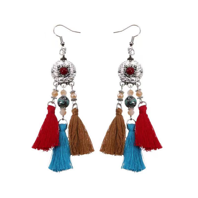 Bohemian Ethnic Tassel Earrings - Tribal Style for Holiday Travel Photography