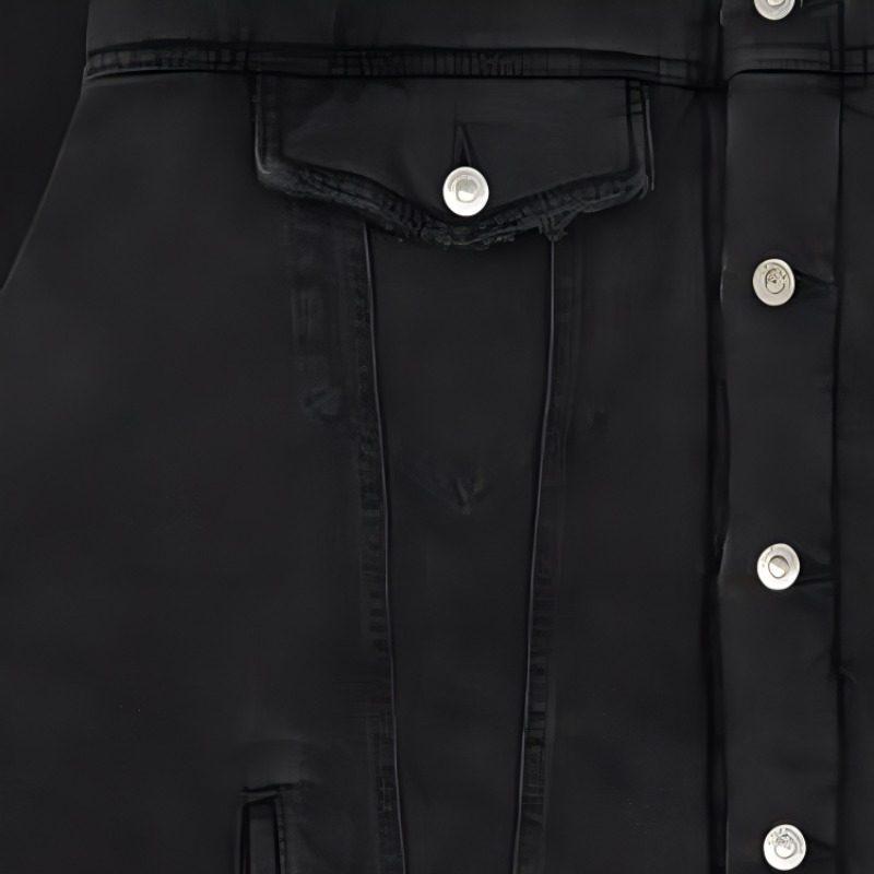 Balenciaga Denim Jacket Loose Fit Men's Black 681689TIWA21440