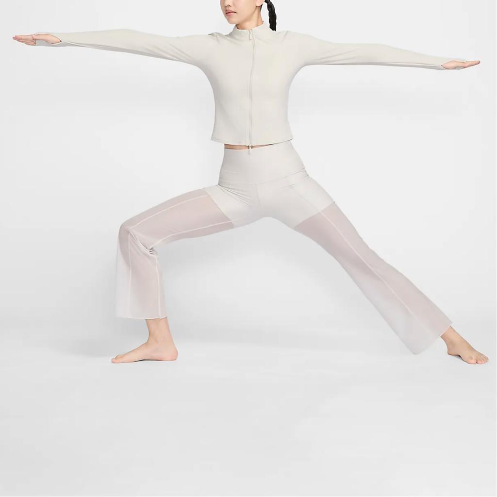 Nike Zenvy Dri-Fit InfinaSoft Casual Solid Color Long Sleeve Jacket Women jackets Light-Brown White FV7424104