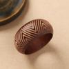 Retro Carving Wooden Bangle Wide Ethnic Style Bangle Gift Chinese Style Bracelet  Wrist Bracelets