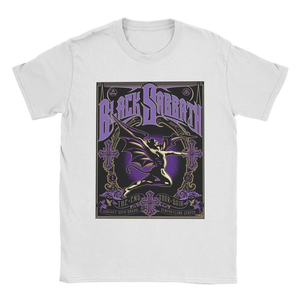 Black The End World Tour Sabbathes Men T Shirt Metal Rock Cool Tees Short Sleeve Crew Neck T-Shirt Cotton Big Size Clothes