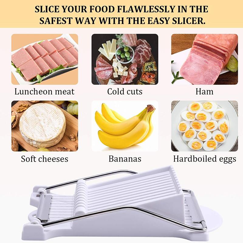 Slicer,Multipurpose Luncheon Meat Slicer,Stainless Steel Wire Egg Slicer,Cuts 10 Slices For fruit,Onions,Soft Food and Ham 2