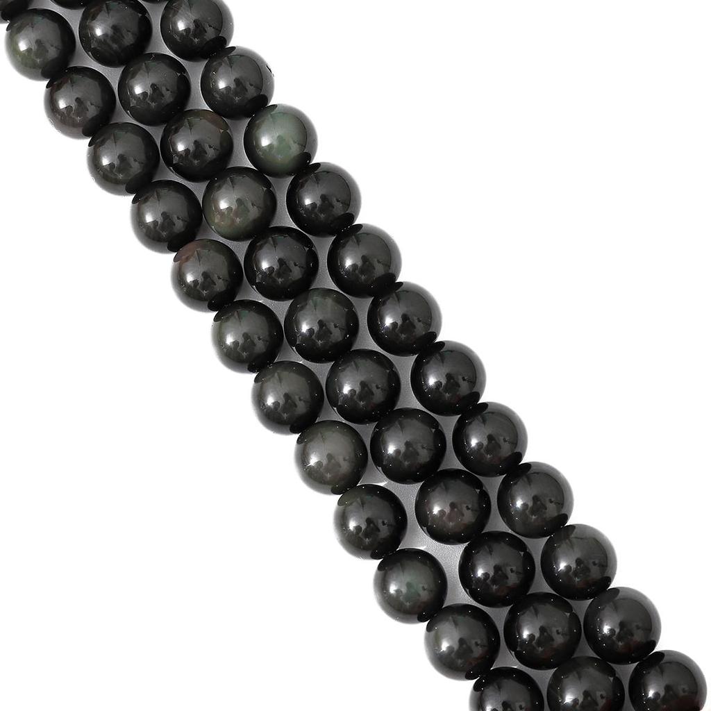 Natural Stone Flash Rainbow Obsidian Round Beads For Jewelry Making DIY Bracelet Necklace