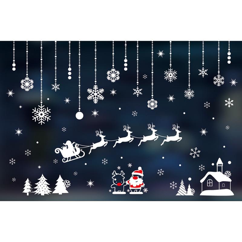 Christmas Large Festive Static Window Stickers Pvc Cling Decorations For Joyful Holiday Spirit