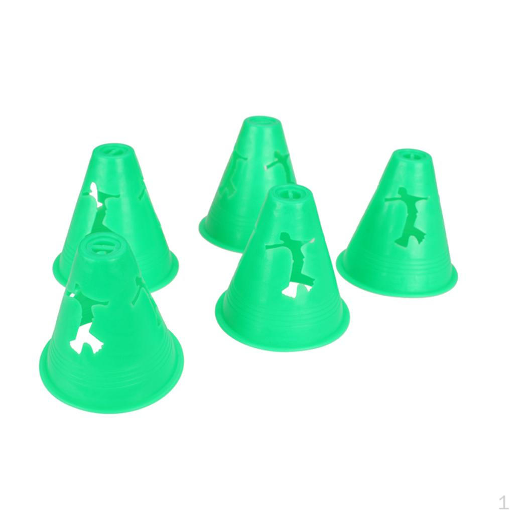 5Pcs Hollowout Slalom Cones for Skating Cone Green
