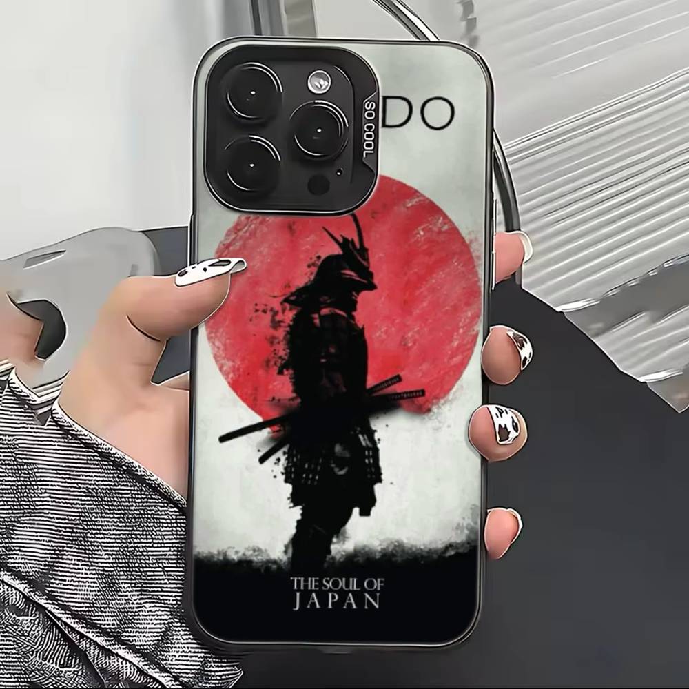 Personalized Japanese B-Bushido Phone Case For iPhone 17,16,15,14,13,12,11 Plus,Pro Max,XS,Colored Silver Plated Inside Cover