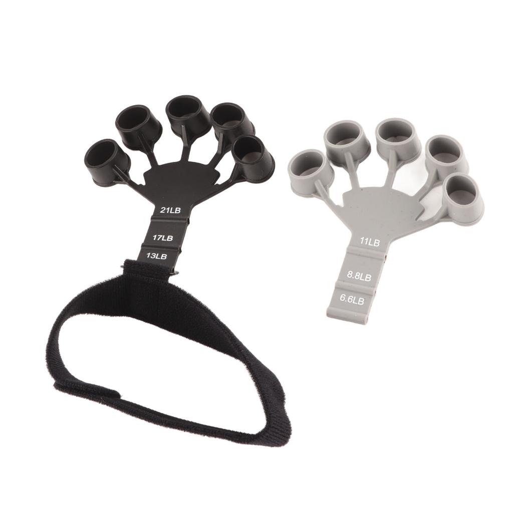 Hand Grip Strengthener 6 Resistance Levels Adjustable Silicone Finger Extension Stretcher with Wrist Strap